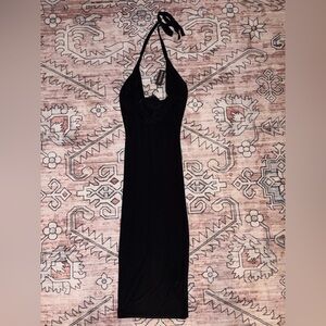 Elegant Black Halter Dress
